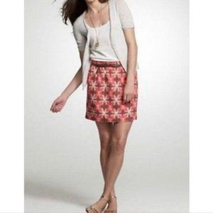 J Crew Wednesday Tie Dye Mini Skirt Ikat Print Pull On Silk Linen
